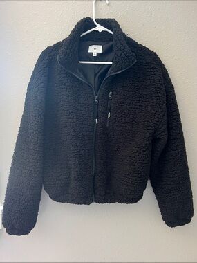 bp Black Teddy Sherpa Zip Jacket for Women